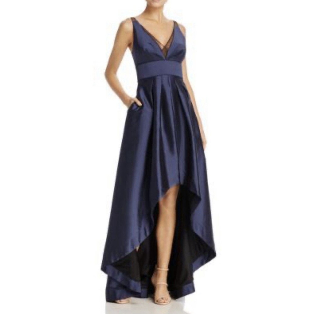Bloomingdale’s Aidan Mattox High/Low Taffeta & Mesh Gown Size 4
